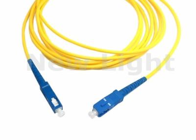 China SC de 3 metros al cordón de remiendo de la fibra del SC, puentes a una cara de la fibra del solo modo para la red en venta