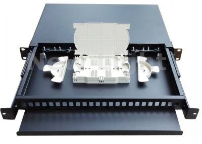 China Tipo interno 24 montagem em rack da tração do quadro de distribuição de uma fibra ótica de 19 polegadas do painel de remendo do porto à venda