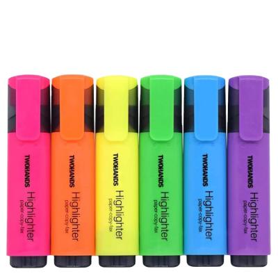 China TWOHANDS School Office Supplies Premium Paint Pen Drawing Fluorescent Marker, 6 Colors Fluorescent Marker Pen Luminous Highlighter Bar for sale