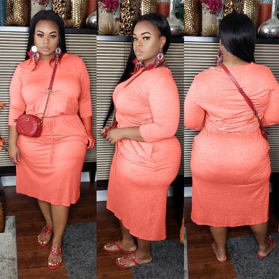 China Hot Selling Solid Color Anti-Static Loose Plus Size Women's Clothing O-Neck Long Sleeve Casual Outfits for sale