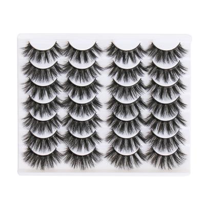 China 5D Decoration Lashes Cat Eyes Fiber Natural False Eyelashes Mink Lashes 14 Pairs Pack Light Volume Short False Eye Lashes Extension for sale