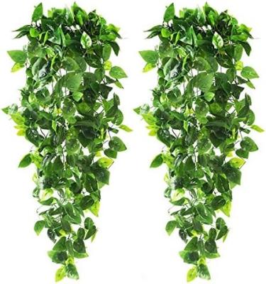 China Outdoor Indoor Decoration Hanging Plants Ivy Vine Artificial Ivy Leaves for Wedding Wall House Room Patio Indoor Outdoor Home Shelf Decor for sale