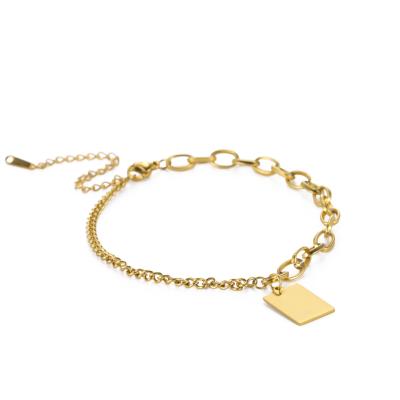 China Fashionable Wholesale Trendy Gold Plated Color Custom Foot Chains Anklets Jewelry Bracelet Stainless Steel Accessories For Women And Men for sale