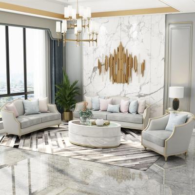 China Home Style Modular American Wood Furniture Living Room Sectional Luxury Leather Sofa for sale
