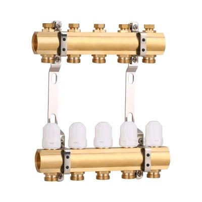 China Modern Radiant Manifolds 5 Branch Stainless Steel Floor Heating Manifolds Set for sale