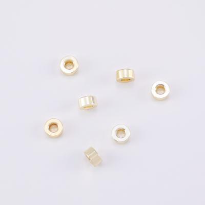 China Environmental Friendly 18K Gold Plated Beads For Jewelry Making Chunky Loose Beads Brass 8mm Gold Filled Spacer Beads for sale