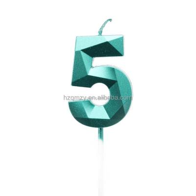 China 2021 Birthday Party Factory 70mm New High End Custom Diamond Luxury Number Candle for sale