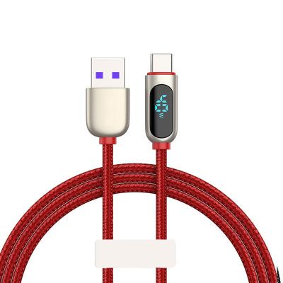 China Single Power Charging Cable Fast Charging Type-C Digital Data Display Cable for sale