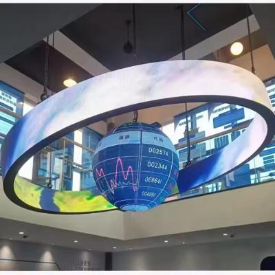 Cina Display all'aperto a 360° cilindro a LED Colonna Curve Screen Cartellone pubblicitario in vendita