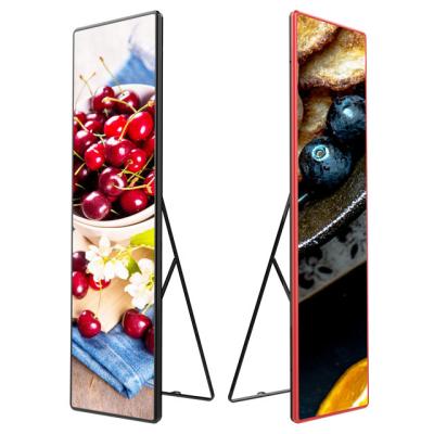 China Indoor Full Color P2.5 high Bightness 2500cd/㎡ Floor Standing LED Poster Screens for sale