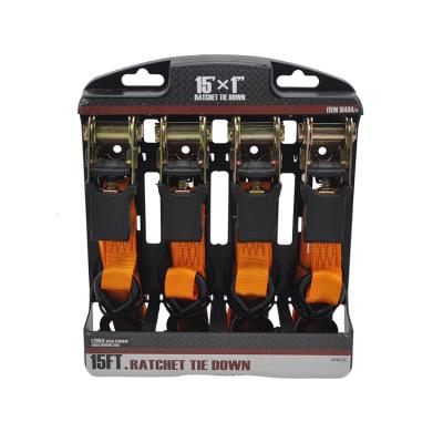 China Heavy Duty Nylon Webbing Strap Lashing Strong Cargo Lashing Ratchet Tie Down for sale