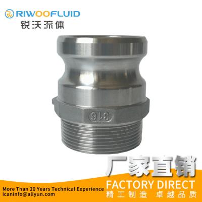 China Square Head SS Camlock Coupling Equal Shape Flat Thread Seal Smooth Hose Shank for sale