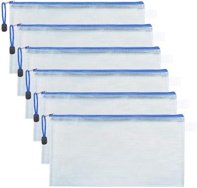 China Clear A4 Office Folder Zip Lock Mesh Color Package PVC Document Bag for sale