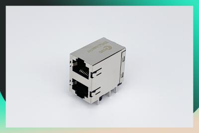 China Right Angle 10 / 100 BASE Multi Port RJ45 Modular Jack With Transformer Ethernet Cable Connector; for sale