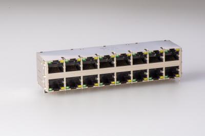 Cina RJ45 Ethernet magnetica Jack RMA-392G-160F13-22 2 x 8 porto PBT in vendita