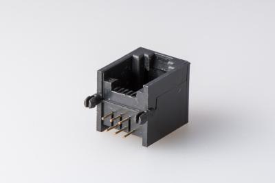 China 6P6C 90 grado RJ11 RJ45 Jack modular, hembra plástica llena del puerto de Jack de los datos Rj45 sola en venta