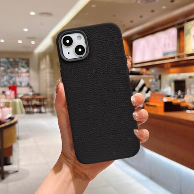 Chine Waterproof Full Wrapped Fold Edge Pebble Grain Phone Case For Iphone 13 Pro 14pro Max à vendre