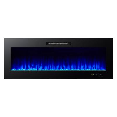 China Adjustable Flame Effect 50 Inch With Crystal Flame Effect Recessed Wall Mounted Electric Fireplace for sale