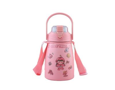 China PORTABLE Vacuum Insulated 304 Stainless Steel Thermos Custom Vacuum Water Bottle With Straw For Kids for sale