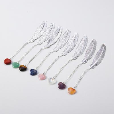 China Wholesale Clear Quartz Crystal Silver Feather Heart Shaped Amethyst Pendant Spotlight Europe 2022 for sale