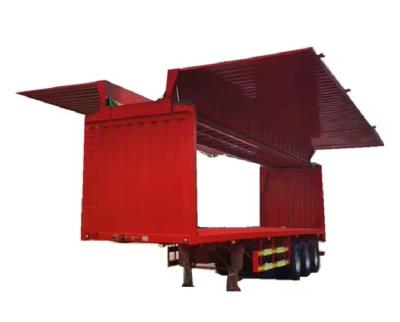 Chine 3 essieux 40 pieds Semi-remorque de fret remorque à voile van avec 9.00-22.5 Rim et 12R22.5 pneus à vendre