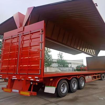 Chine 12 unités 12R22.5 Pneus 35t Capacité Aile en acier ouverture de l'aile fourgon boîte semi-remorque à vendre