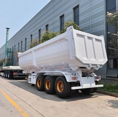 Chine Cylindre hydraulique en forme de U à 3 axes, déchargeuse, déchargeuse arrière, semi-remorque à ressort à feuilles à vendre