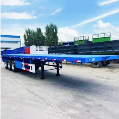 Chine 2/3/4 essieux Semi-remorque à plat de 30 à 100 tonnes pour conteneurs de transport et marchandises lourdes à vendre