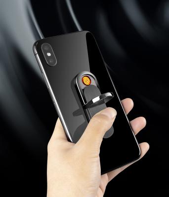 China New USB Mobile Phone Cigarette Finger Bracket Anti-Corrosion Charging Lighter Holder for sale