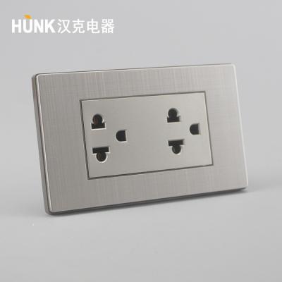 China Metal Panel Main Switches Electrical Sockets High End Universal Residential / Multipurpose Dual Panel Socket for sale