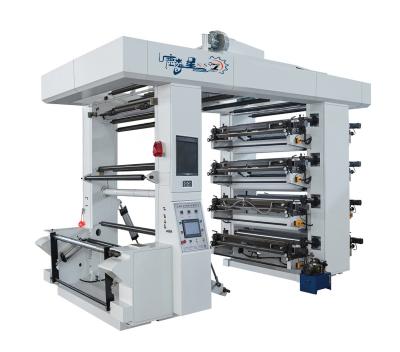 China food & Beverage Shops 8 Color Plastic Bag Flexo Type High Speed Flexographic Printing Machine With PLC Control for sale