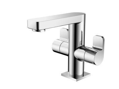 China Chrome Finish Basin Mixer Faucet Made Of Brass For Bath T8752AW for sale