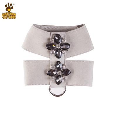 China Durable Amazon Suede Pets Clothing Accessories Small Dog Vest Online Soft Dog Harness For Cat And Dog for sale