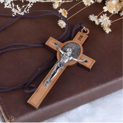 China Europe A&J Quality St.Bendict Stable Crucifix; wooden crucifixes; High Quality St. Bendict Medal Crucifix for sale