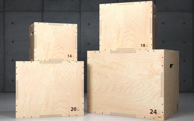 China 3-IN-1 SIZES gymnastics crossfit workout titan fitness jump wooden plyometric box for sale