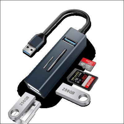 China Type-C 5-in-1 High Speed USB3.0 5Gbps High Speed Hub USB to Type-C 2.0 Docking Station SD Female Cards USB 3.0 Reader 5 Port Adapter Plug Socket for sale