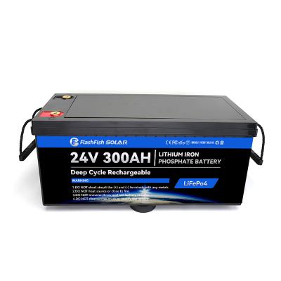 China Deep Cycle 24V 280Ah 300Ah 400Ah Ip68 Lithium Lifepo4 Lithium Iron Battery Waterproof Yacht Ion Battery Pack For Boat Usv Solar System for sale