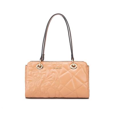 China Women Embroidery Shoulder Bags Designer Ladies Eco-friendly PU Leather Flower Top Shoulder Soft Handle PU for sale