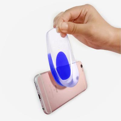 China Half Size Invisible U-heel Silicone PU Transparent Anti-skid Bone Stimulate Shock Absorption Massage Inner Intensifying Insole for sale