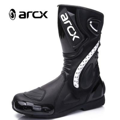 China ARCX Anti-slippery Men Leather Motorcycle Boots Professional Knee High Motorcycle Racing Sports Shoes for sale