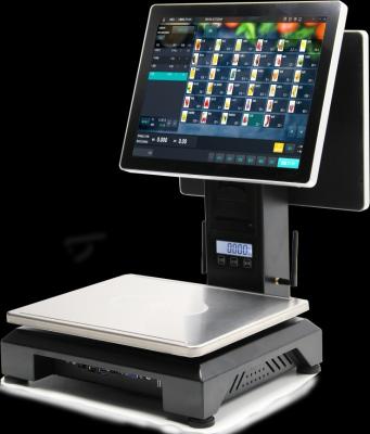 Chine caissier de PC d'écran tactile d'affichage à cristaux liquides de 15,1 pouces avec peser la fonction à vendre