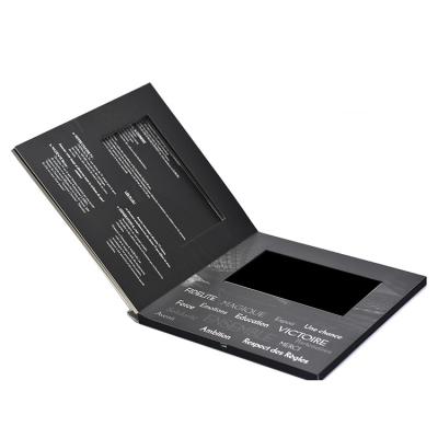 China Doblado imprimiendo el libro video del LCD con el bolsillo para comercializar el certificado de la FCC del CE de ROHS en venta