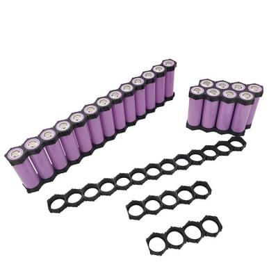 China Cylindrical ABS 18650 Battery Holder 2 Cell 6P 10P 13P Size Black Color for sale