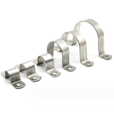 China Customized Stainless Steel U Type Pipe Clip Clamp Galvanized Metal Hose Clamp Saddle Pipe Clamp for sale