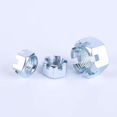 China Carbon Steel Galvanized High Strength DIN 935-1 M12 1.25 Hexagon Slotted and Castle Nuts Hex Castle Nut Crown Nut for sale