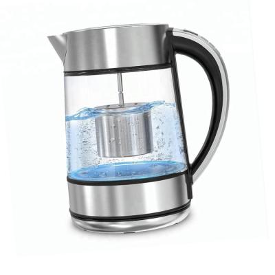 China Home Appliances 1.7L Electric Fast Automatic Shutoff Competitive Price Glass Stainless Steel Smart Cordless Kettle For Home for sale