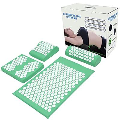 China Washable Drop Shipping Organic Cotton Body Foot Massage Tool Mattress Yoga Akupressurmatte Shakti Mat Acupressure Mat And Pillow Set for sale