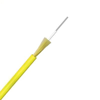 China Simplex Optical Fiber Cables Single Mode Yellow Fibre Optic Cable OS2 2.0mm PVC Yellow for sale