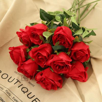 China Wedding Event Concert Artificial Flower Romantic Silk Flower Luxurious Red For Wedding Flowers Rose Artificial Bohemian Home Decoration Decor for sale