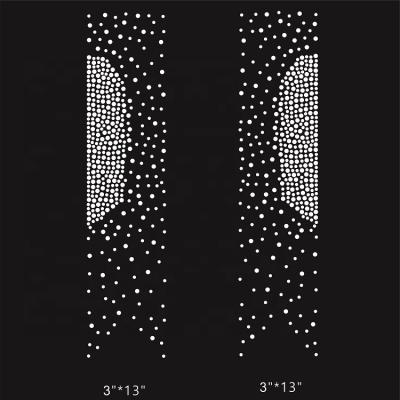 China Flatback Bow Crystal AB Cheerleading Rhinestone Strips Sliver Transfers Pattern Left Light Parts for sale